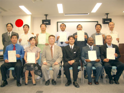 10 participants of the Industrial Accident Prevention Activities Course from 8 countries: China (Beijing, Hong Kong), India, Indonesia, Malaysia, Mexico, Philippines, Thailand and Vietnam.